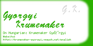 gyorgyi krumenaker business card